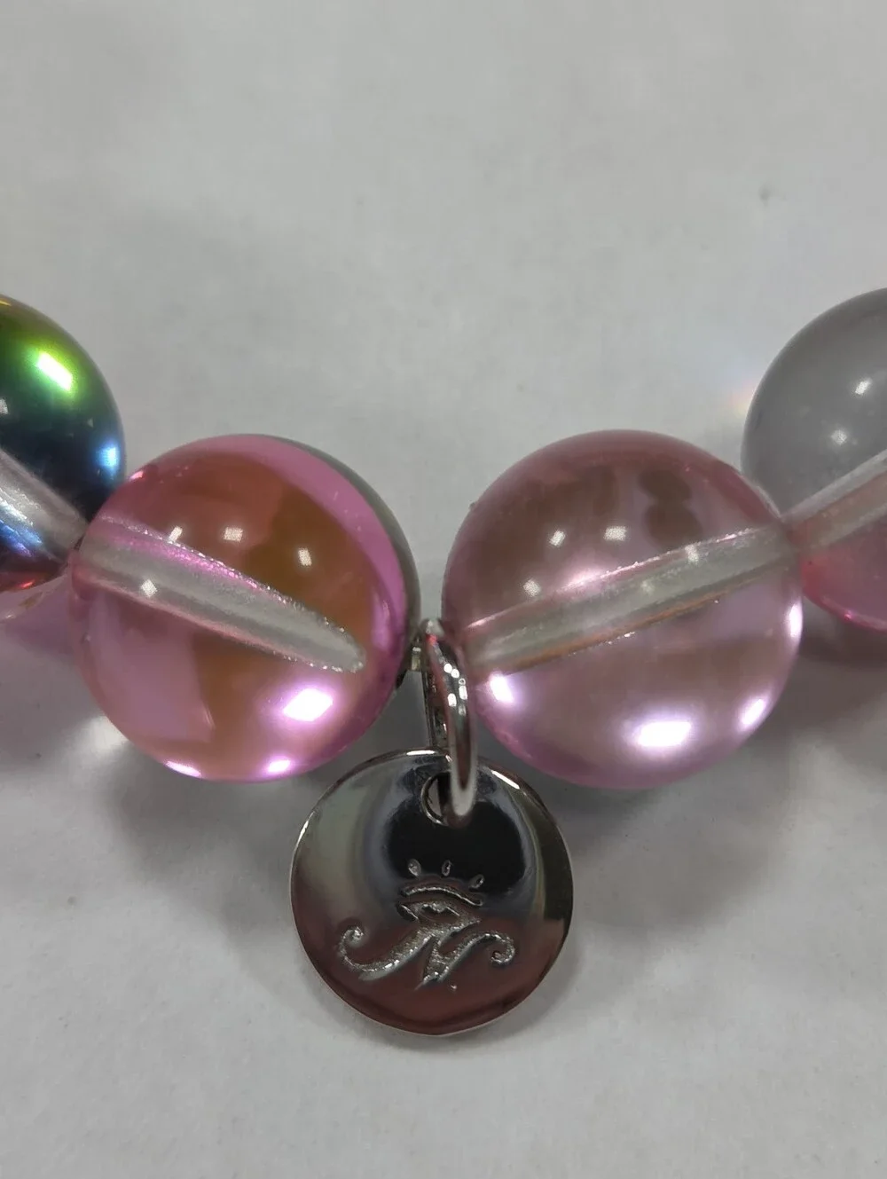🆕️ NOGU Rose Petal Silver Mermaid Glass Statement Bracelet